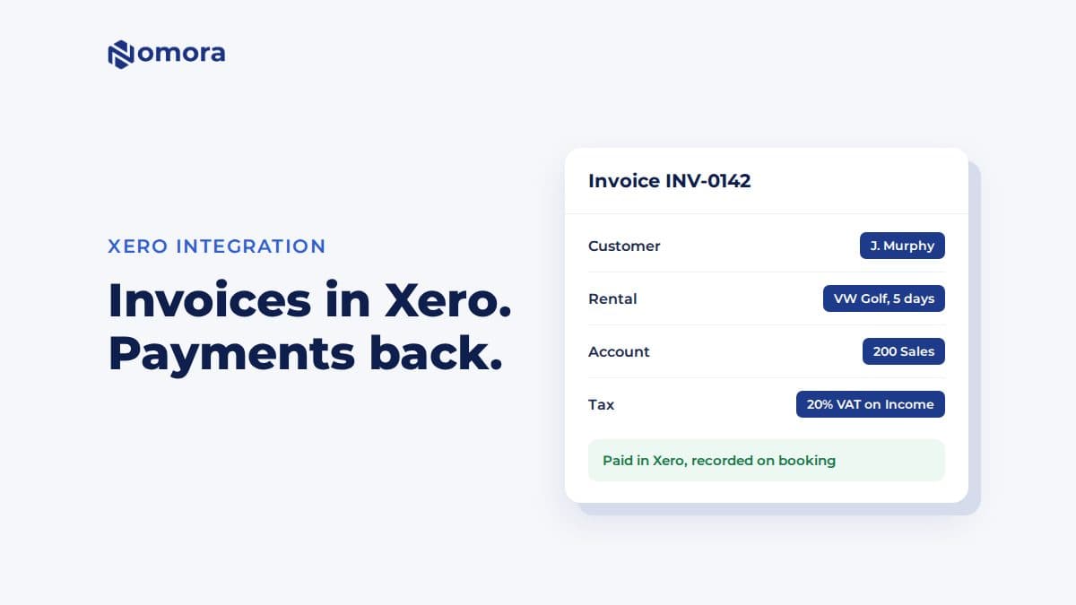 Car Rental Software with Xero: How the Nomora Integration Works