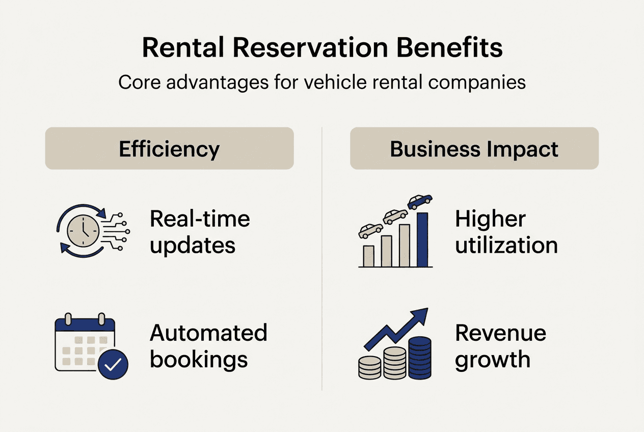 Infographic showing rental system benefits and impact