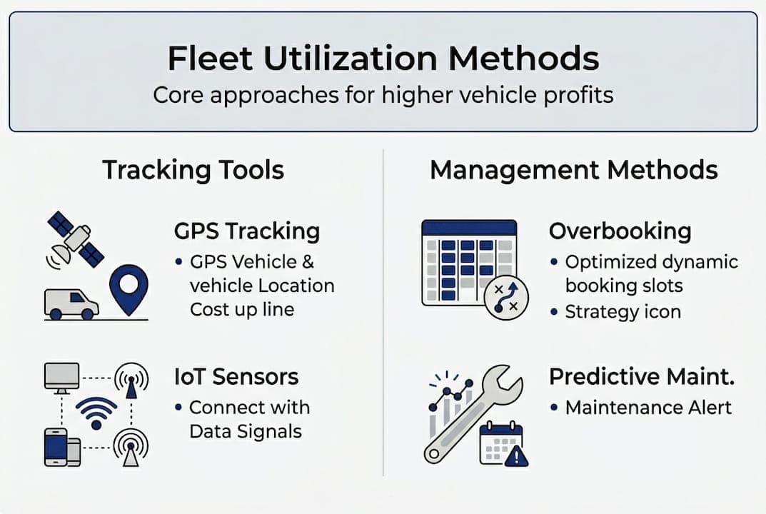 Fleet utilization methods and impact infographic