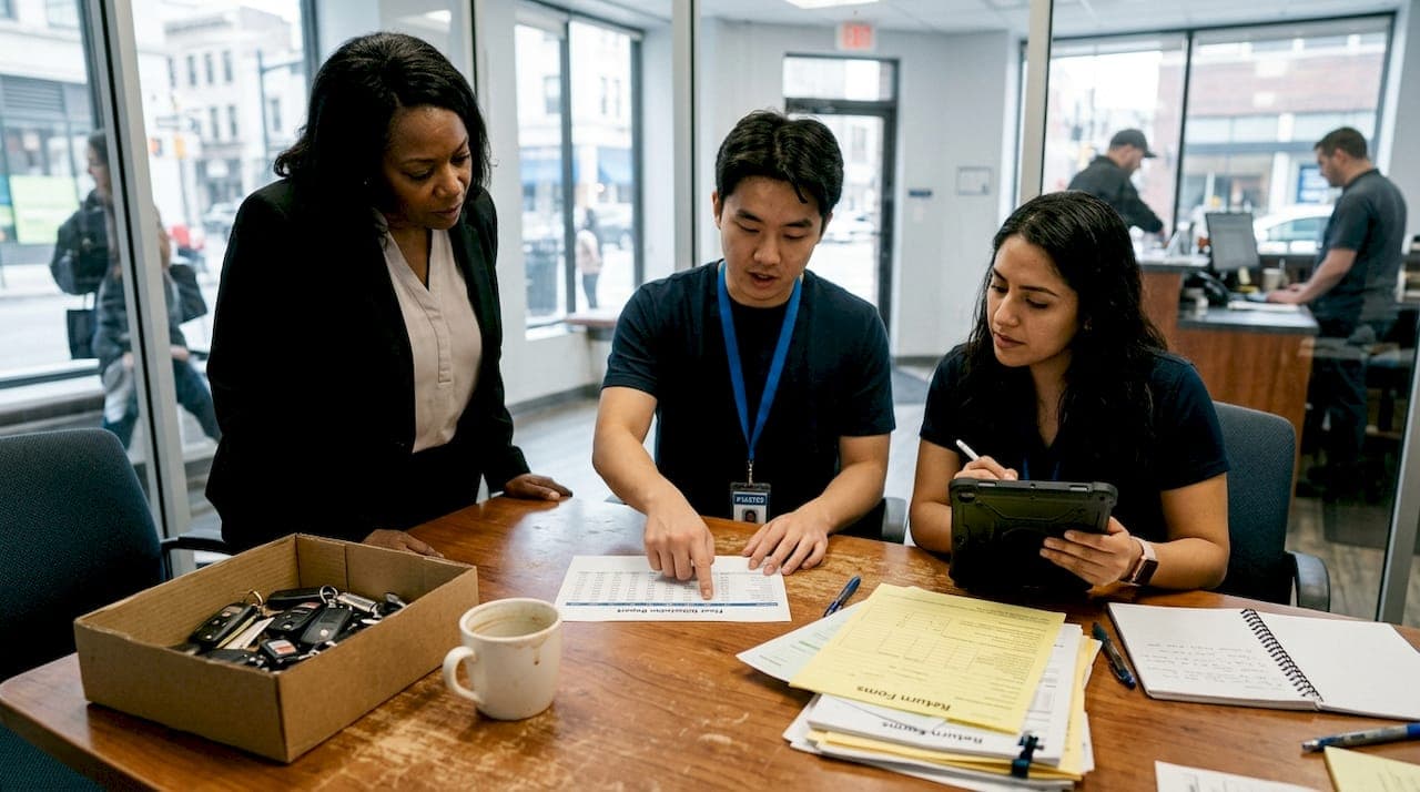 Rental team discusses fleet performance metrics
