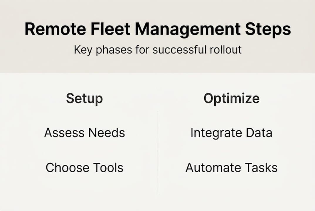 Infographic showing remote fleet management steps
