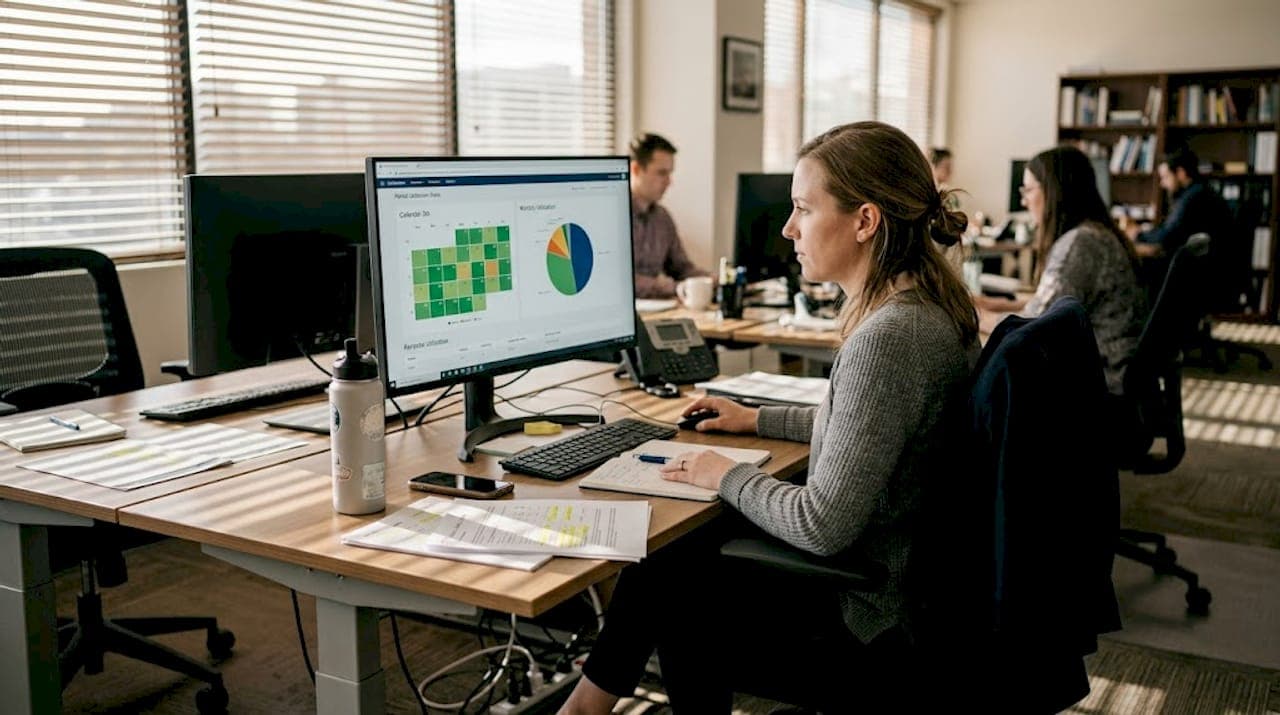 Fleet manager reviews utilization dashboard