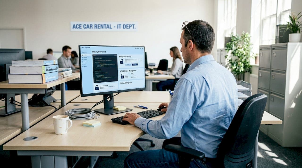 IT specialist sets up car rental security