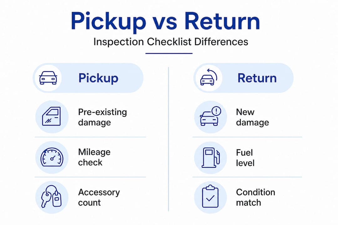 Infographic shows pickup and return inspection differences