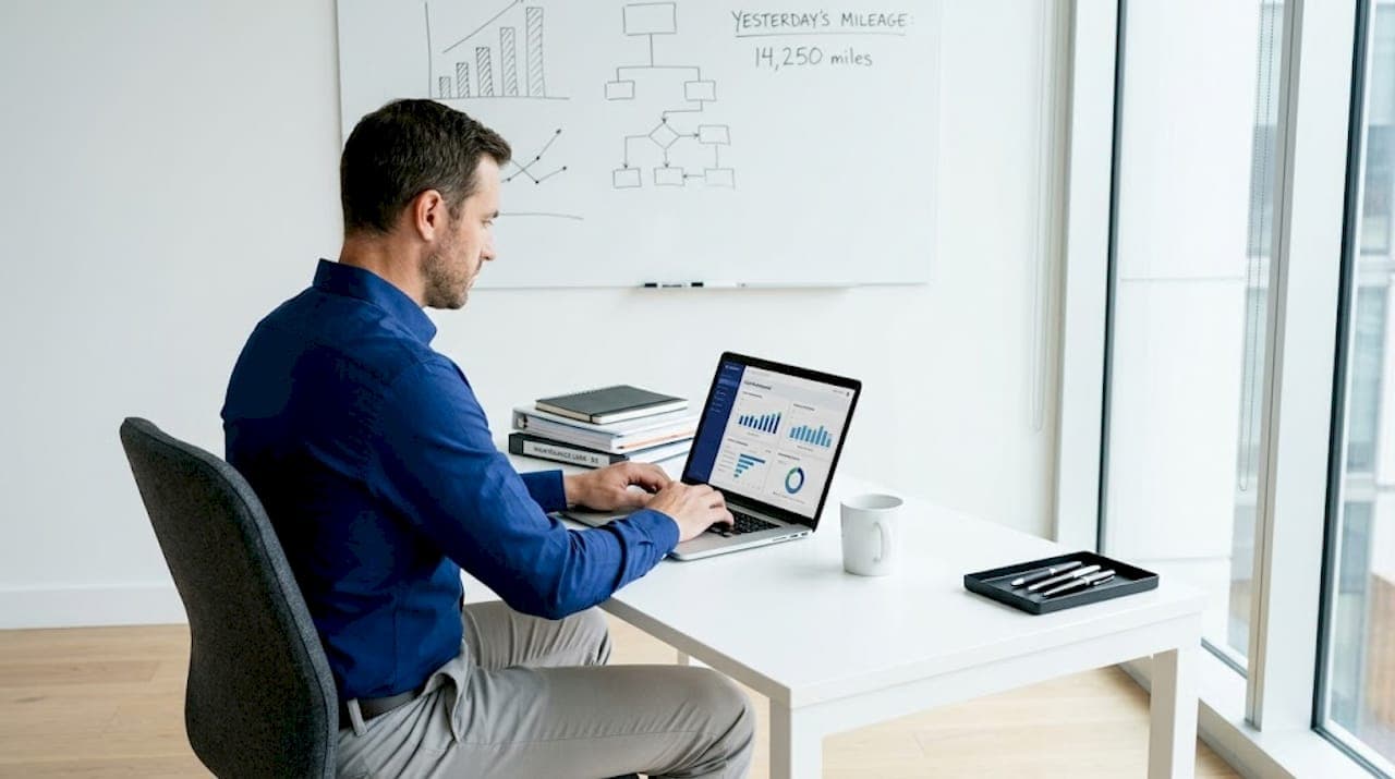 Operations analyst evaluates fleet utilization data