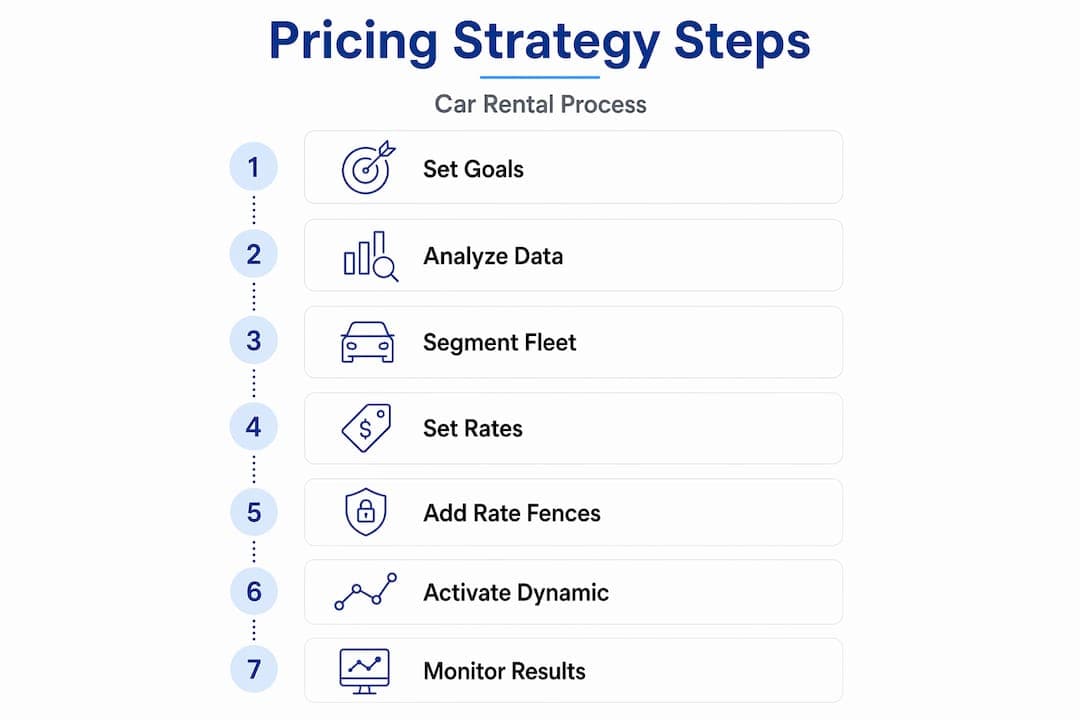 Infographic shows rental pricing process steps