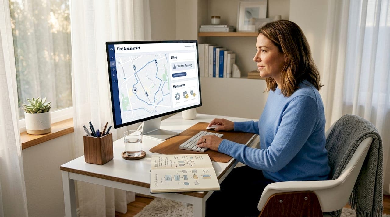Operations specialist using fleet integration software