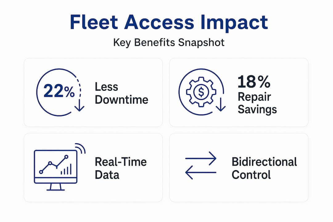 Infographic showing fleet access impact statistics