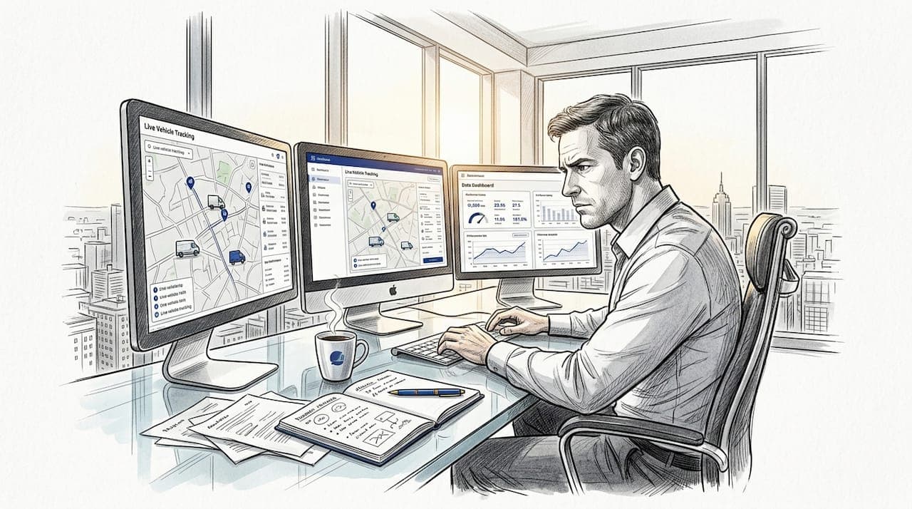 Fleet manager monitoring real-time data