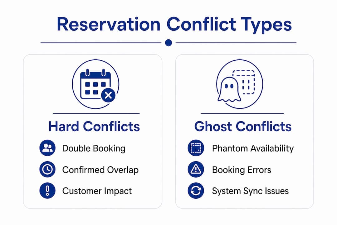 Infographic comparing hard and ghost reservation conflicts