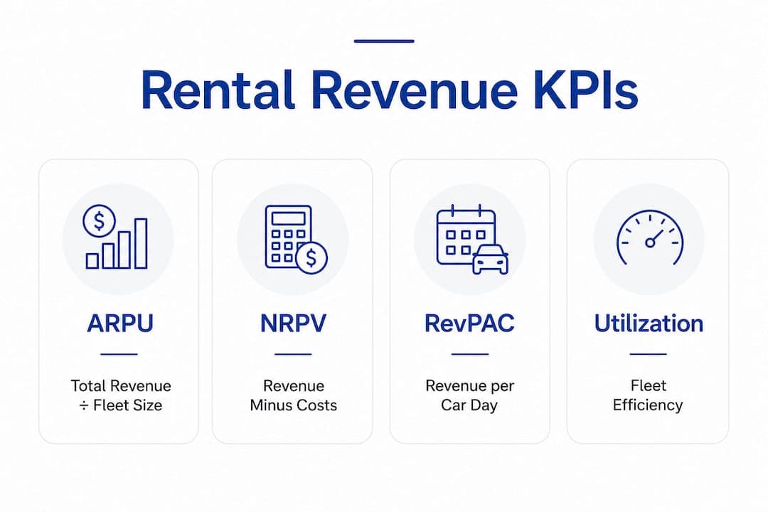Infographic displaying key rental revenue KPIs