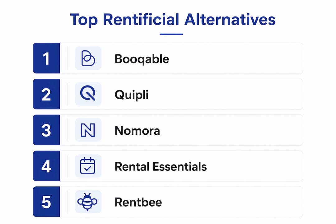 Infographic showing ranked Rentificial software alternatives