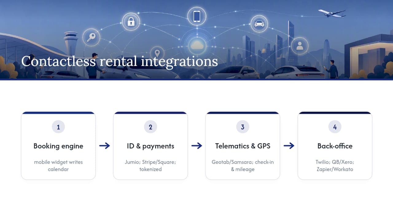 Diagram of contactless rental software integrations