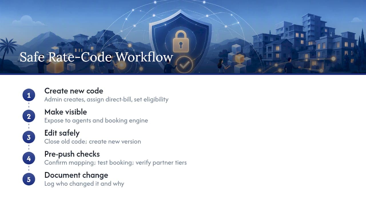 How to Add and Edit Rate Codes Without Breaking Live Bookings — overview diagram