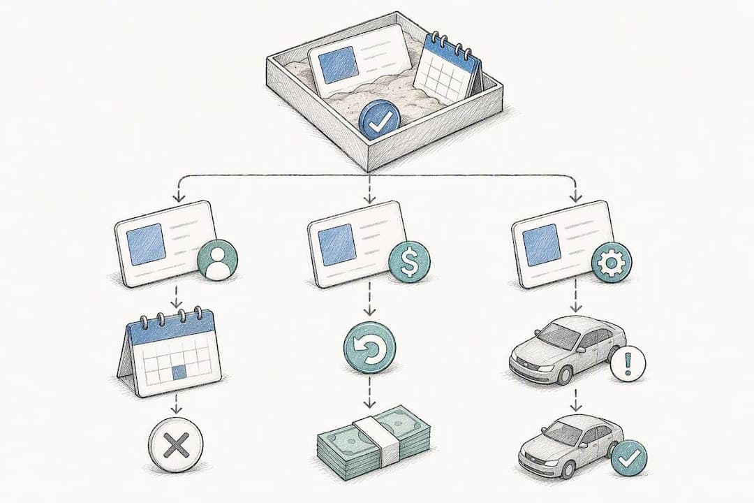 Sandbox workflow testing three rental scenarios