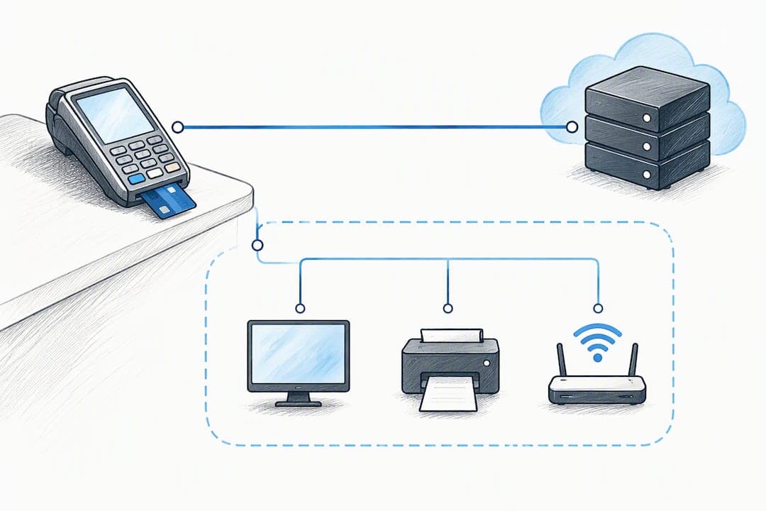 Payment terminal and branch network scope paths