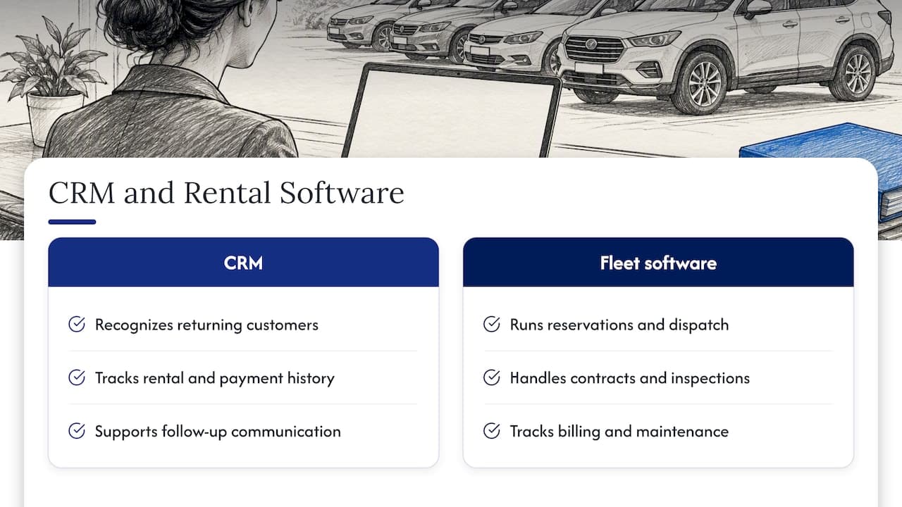What a car rental CRM actually does — overview diagram